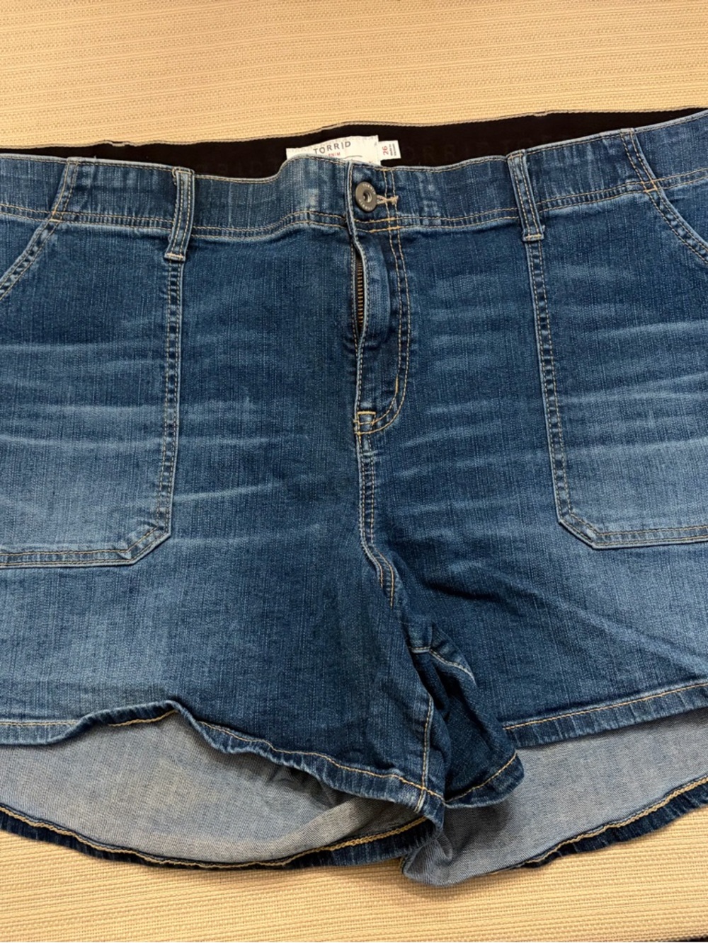 Torrid Blue Denim Waistband Shorts